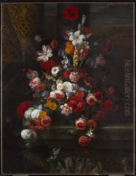Flowers Oil Painting by Jean-Baptiste Monnoyer