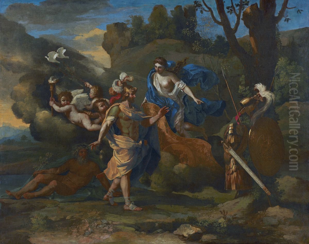 Venus montrant ses armes a Enee Oil Painting by Nicolas Poussin