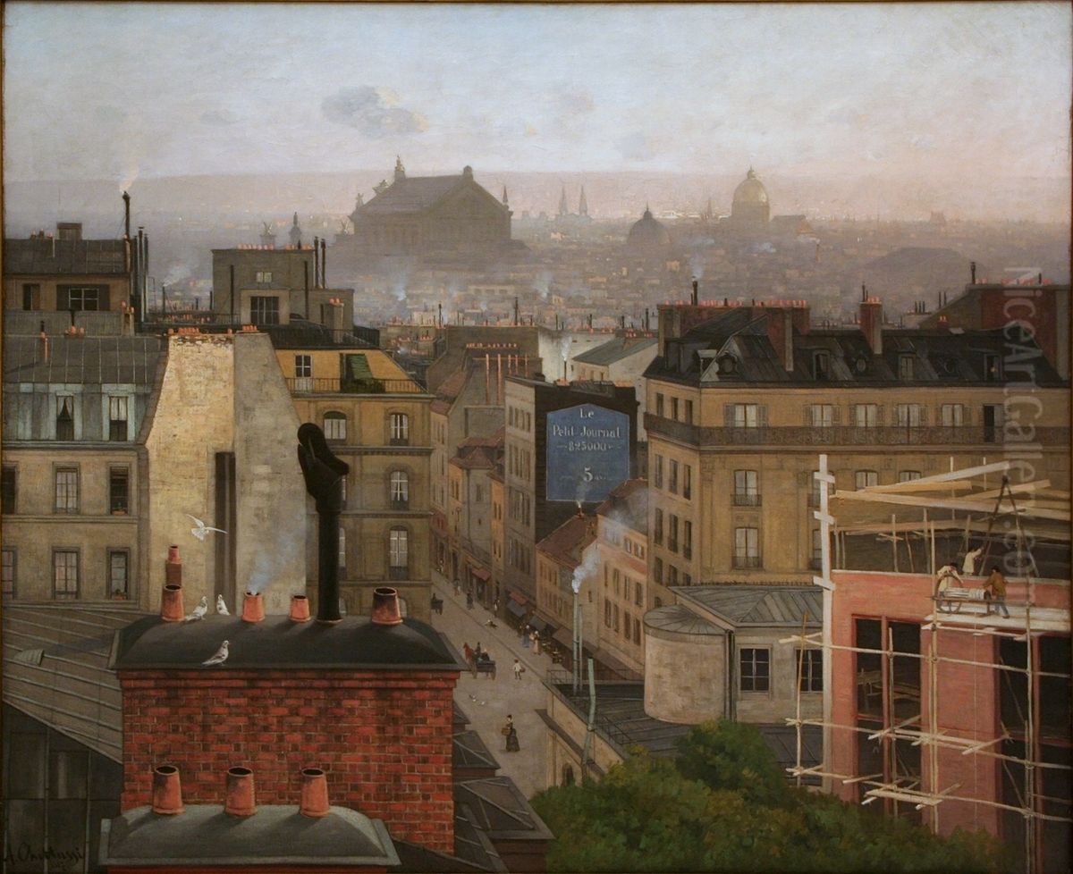 Paris as Viewed from Montmartre Oil Painting by Antonin Chittussi
