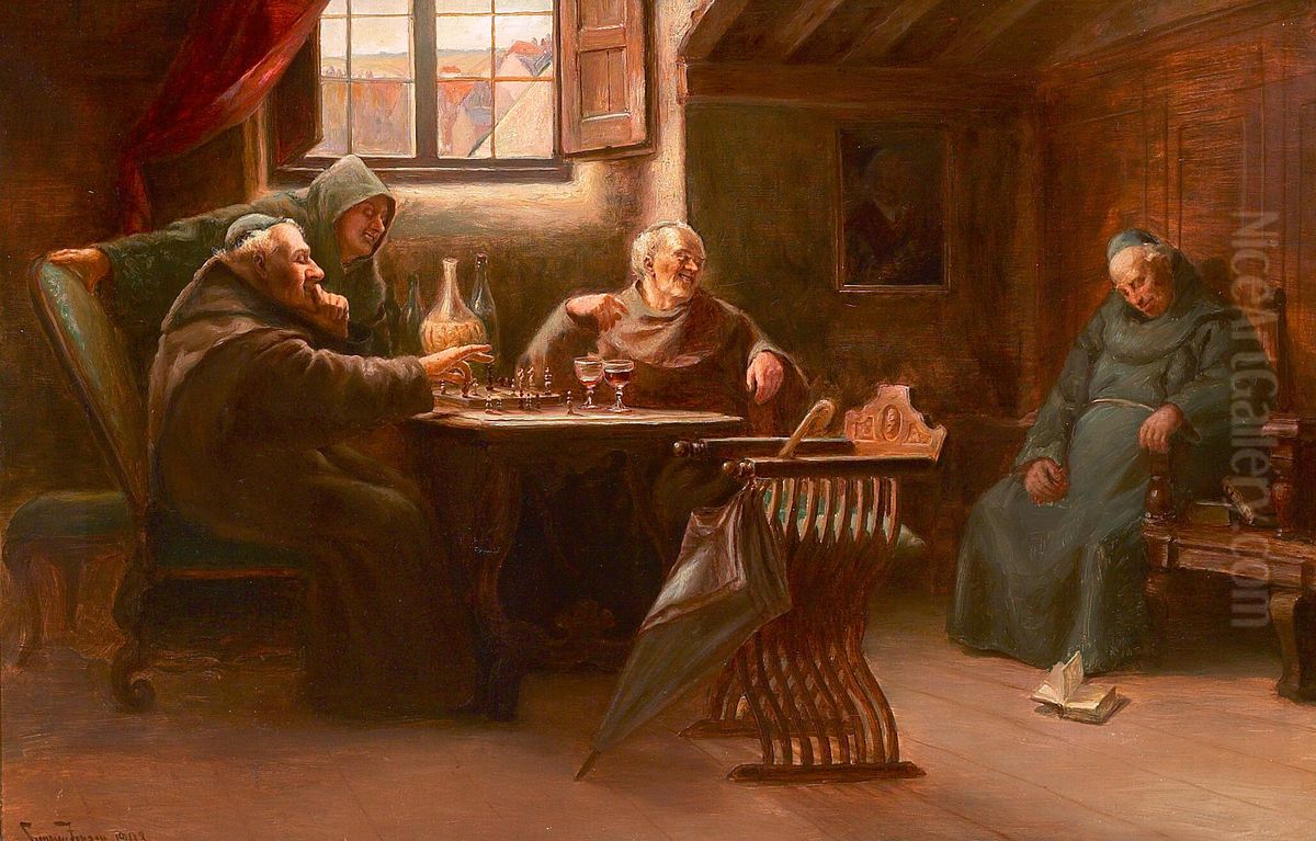 Monks. Oil Painting by Simony Jensen