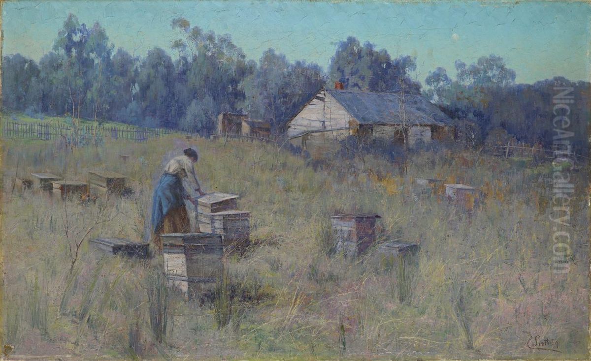 Old Bee Farm. Oil Painting by unknown