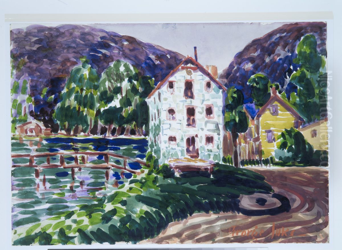 Old Gristmill, The Berkshires Oil Painting by George Luks