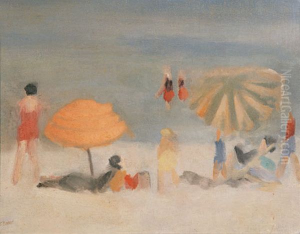 Beach Scene Oil Painting by Clarice Beckett