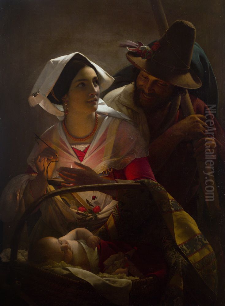 Nativity in Roman costume Oil Painting by Jan Baptist Lodewyck Maes