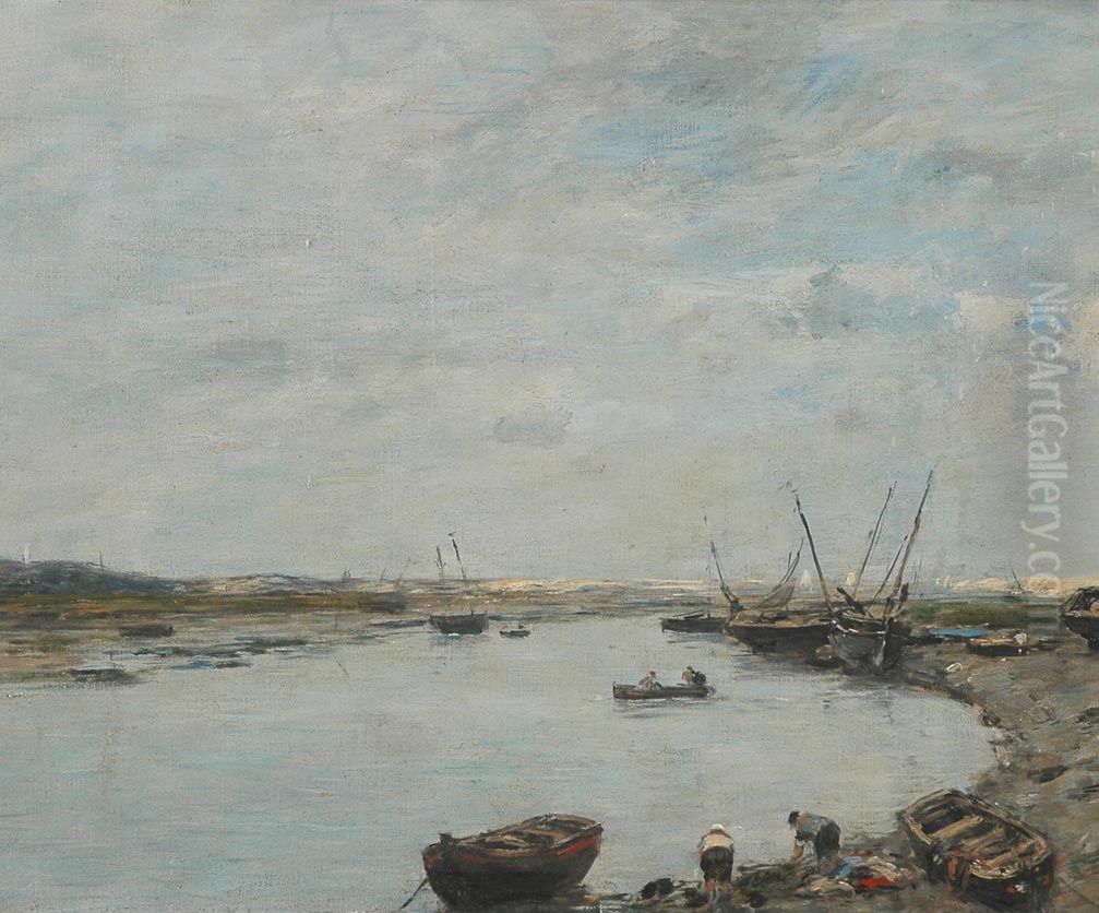 The Port of Etaples Oil Painting by Eugene Louis Boudin