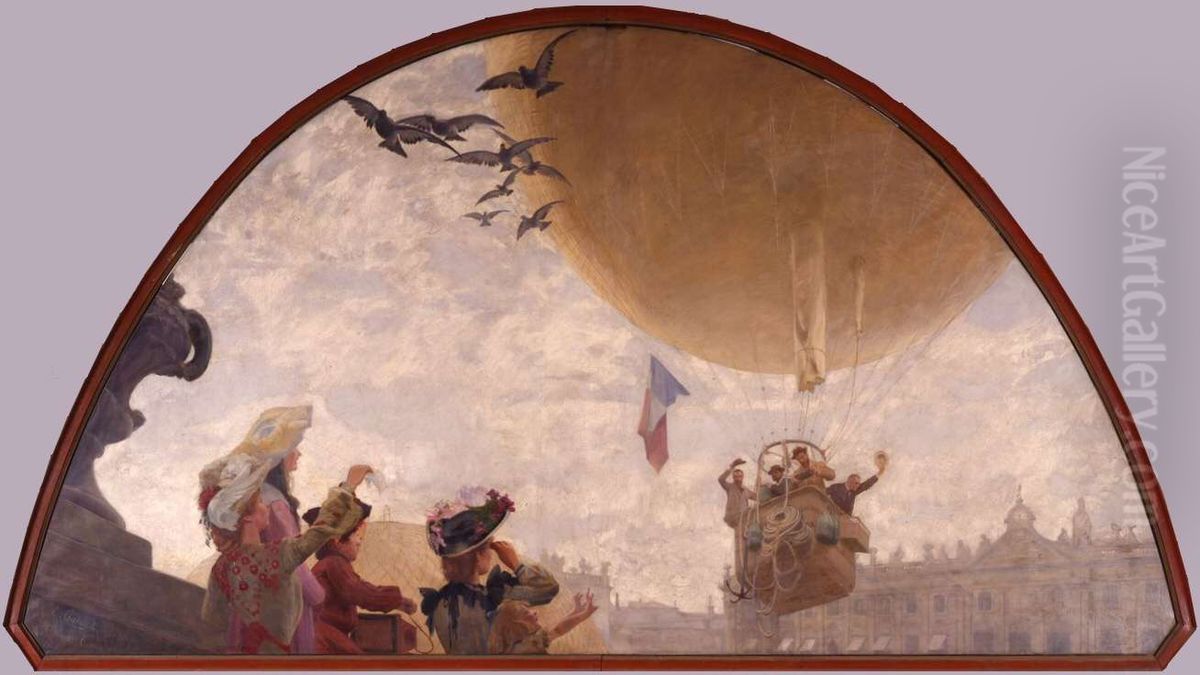 Ascension en ballon Oil Painting by Louis Guingot