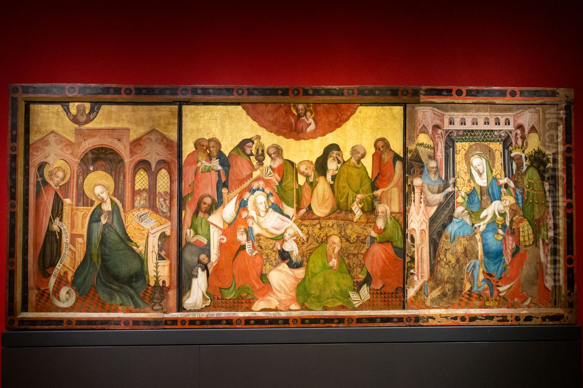 Blankenberch-Retabel (so genanntes) mit Marientod Oil Painting by Master of the Frondenberger Altarpiece