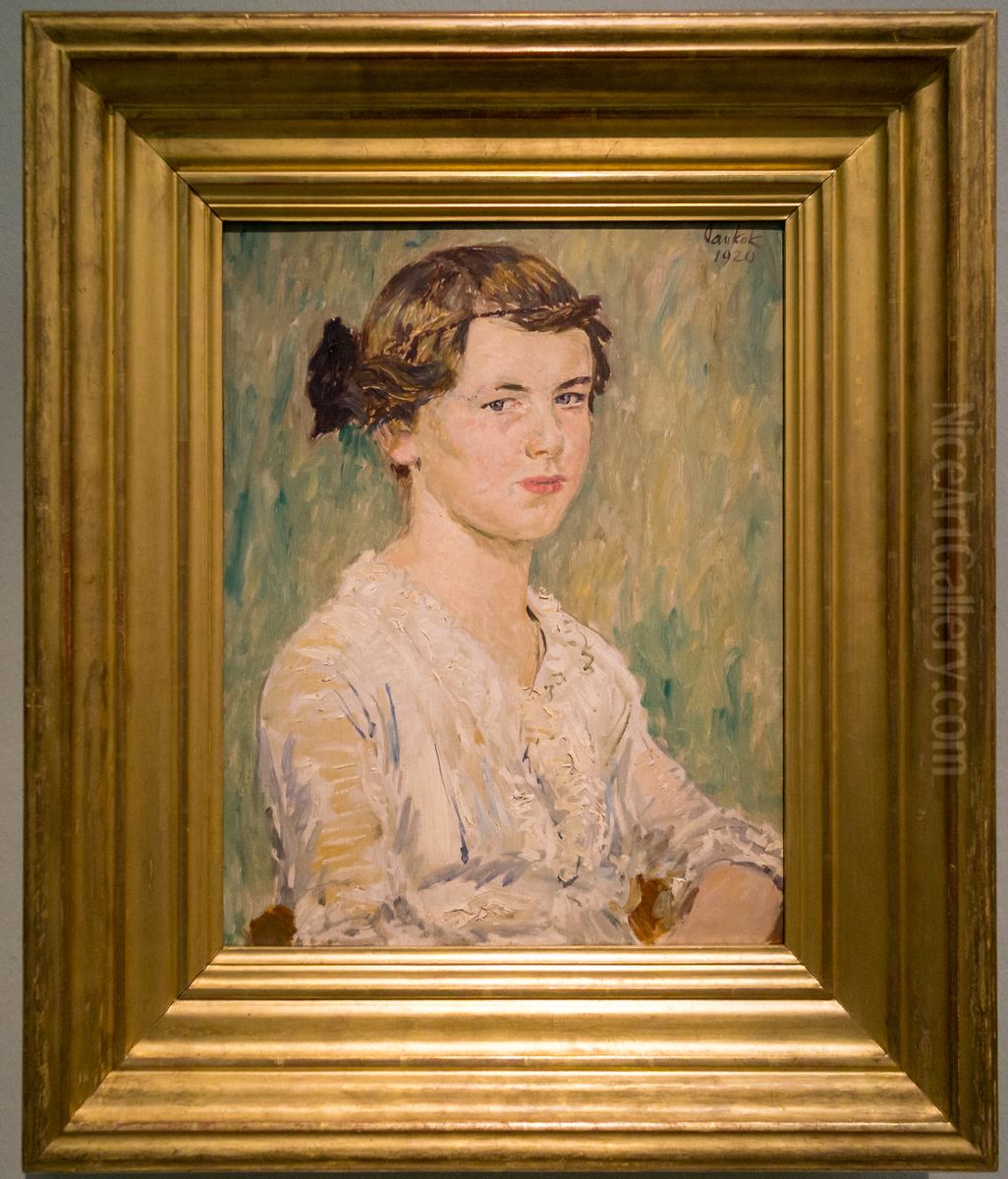 Portrat der Tochter Erika Oil Painting by Bernhard Pankok