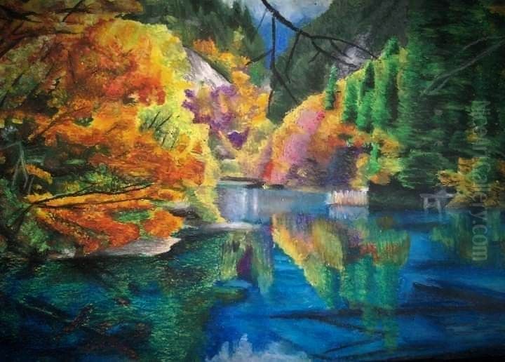Five Flower Lake Oil Painting by unknown
