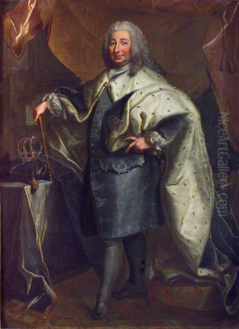 Konung Fredrik I av Sverige, 1676-1751 Oil Painting by Georg Engelhard Schroder