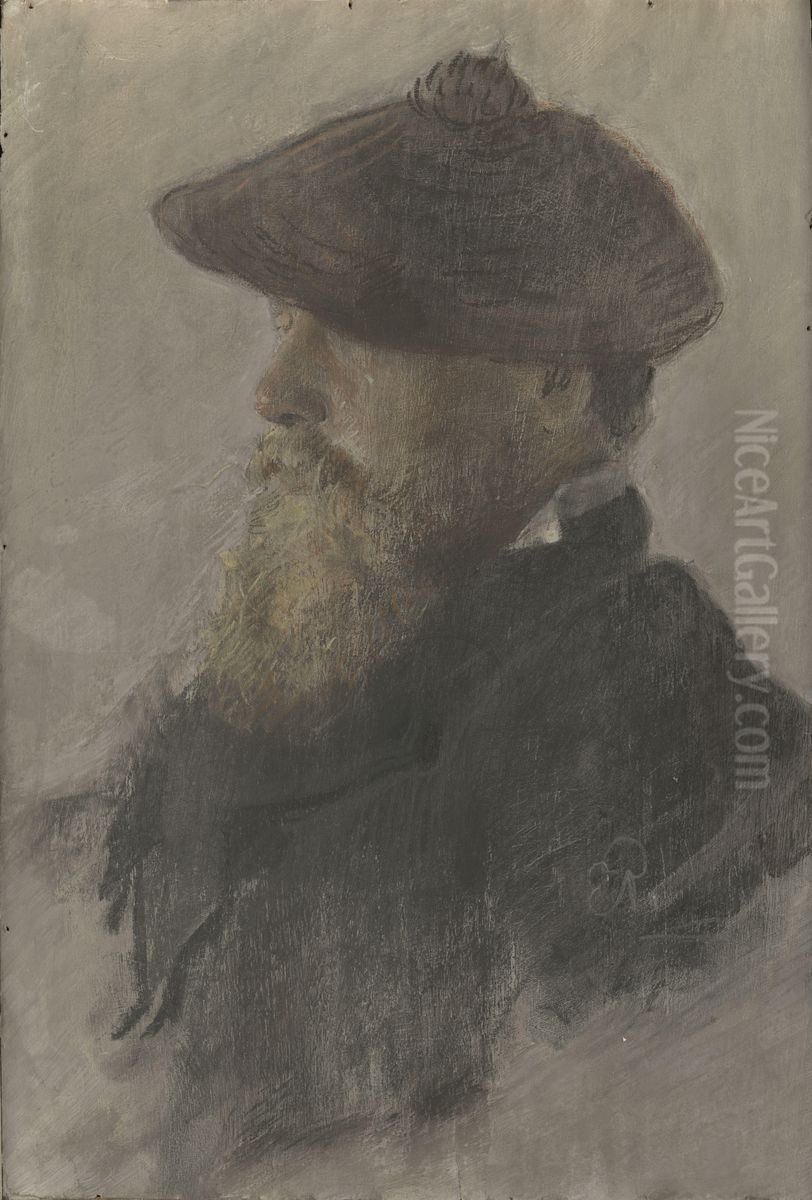 The artist Christian Krohg Oil Painting by Eilif Peterssen