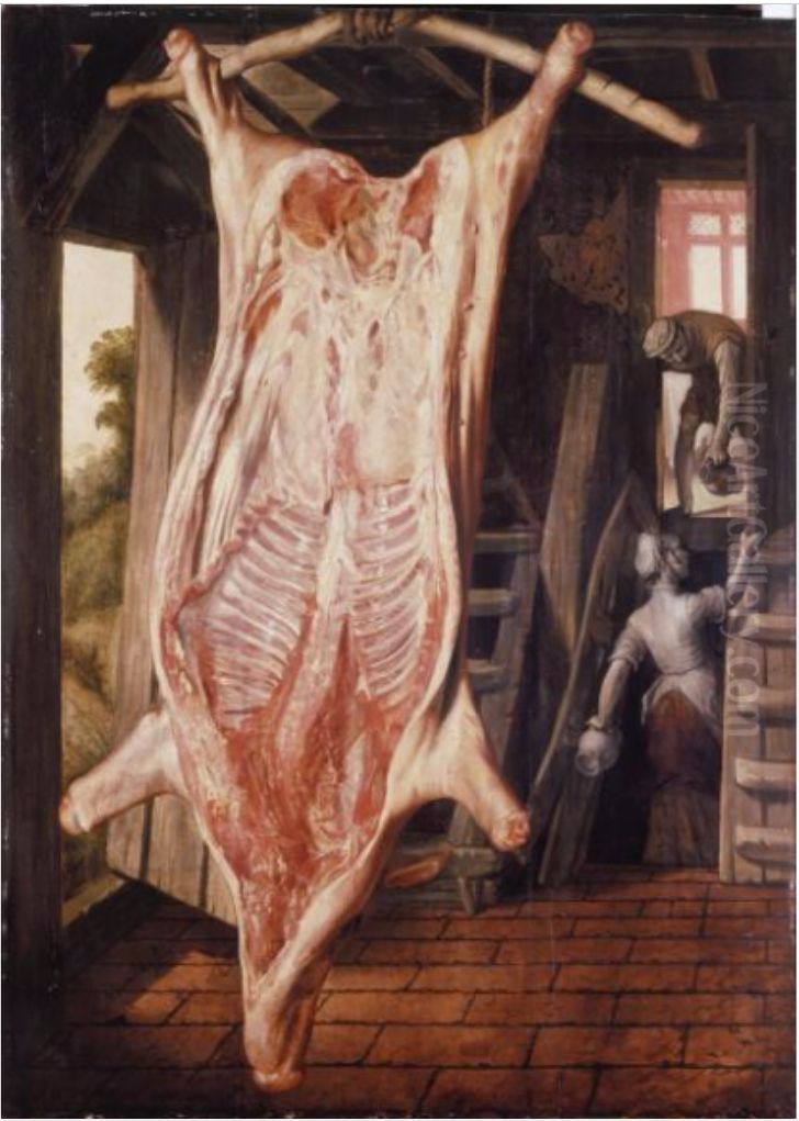 Slaughtered Pig Oil Painting by Joachim Beuckelaer