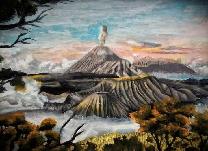 Mount Bromo Oil Painting by unknown