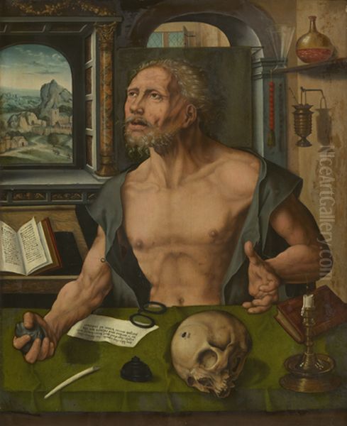 De H. Hieronymus Oil Painting by Joos Van Cleve