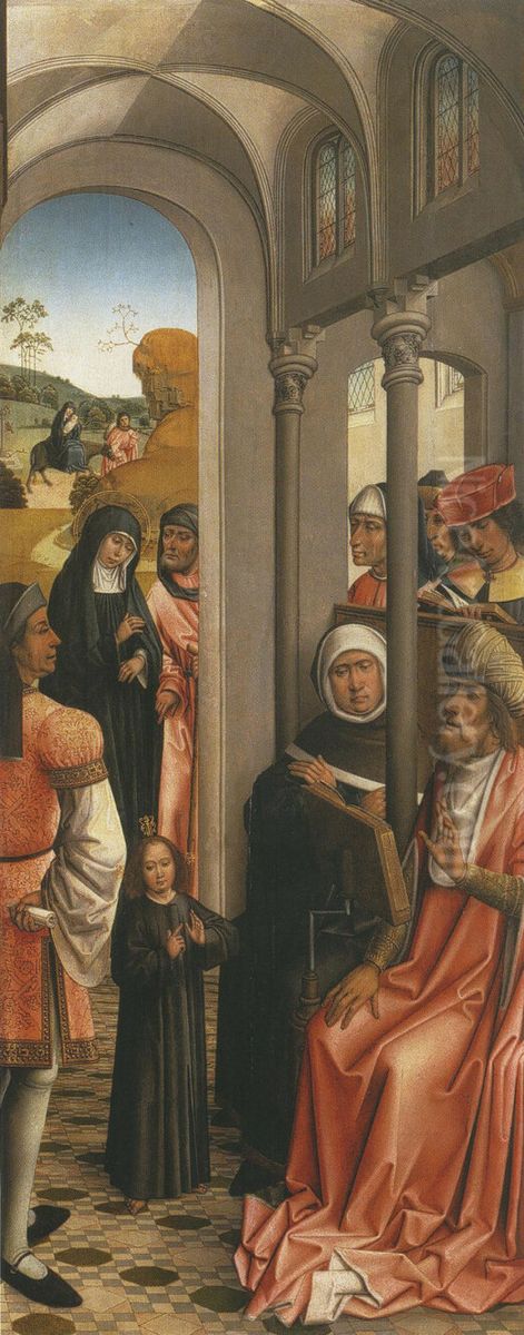 Christus als twaalfjarige in de tempel Oil Painting by Master of Affligem