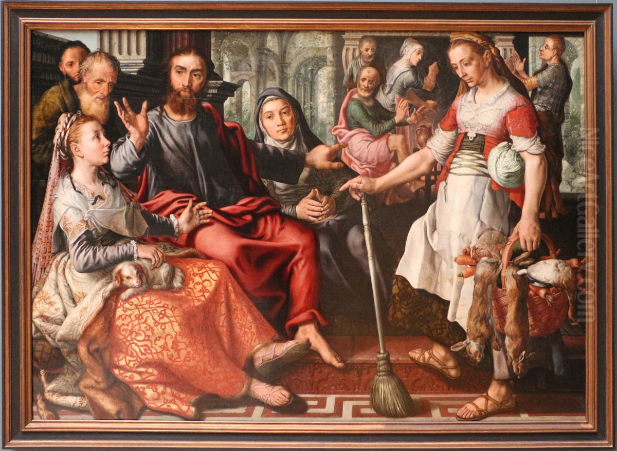 Christ in the house of Martha and Mary Oil Painting by Pieter Aertsen
