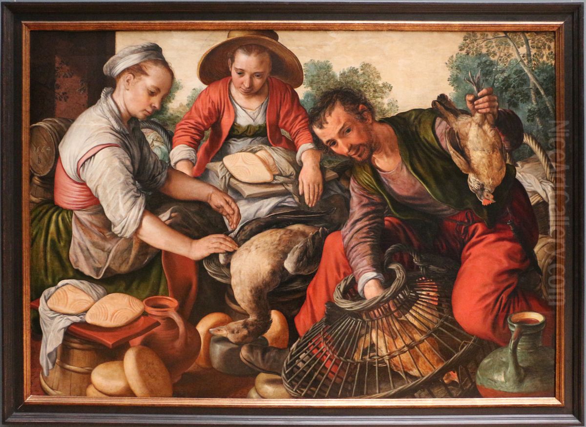 Poultry market Oil Painting by Joachim Beuckelaer