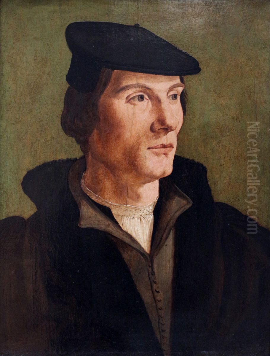 Portrait of an unknown man Oil Painting by Jan Van Scorel