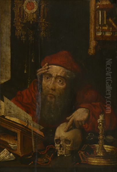 De H. Hieronymus Oil Painting by Joos Van Cleve