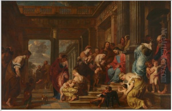Let the Children Come to Me Oil Painting by Erasmus Quellinus II