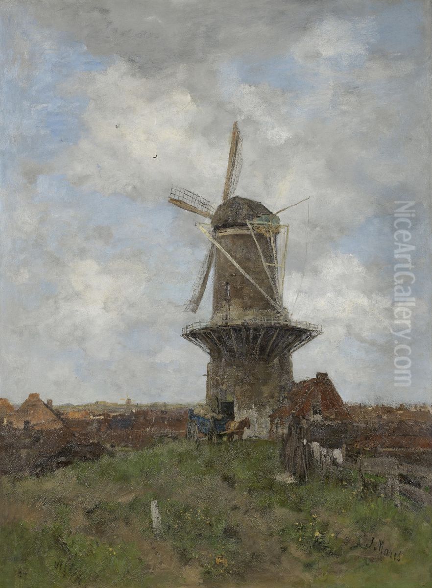 Mill Oil Painting by Jacob Maris
