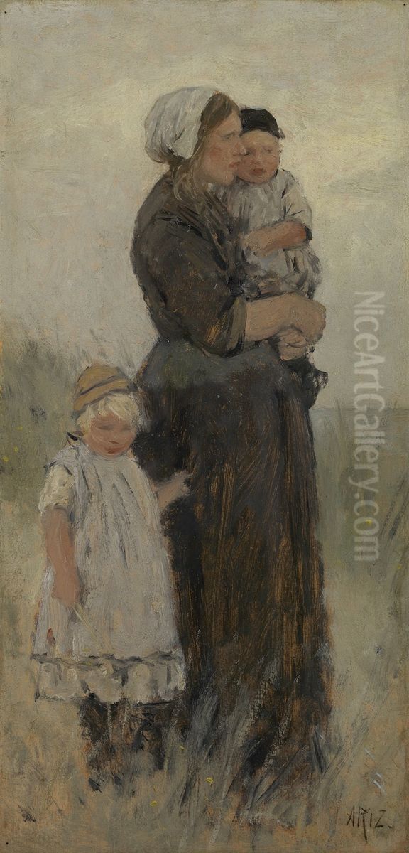 Woman from Scheveningen Oil Painting by David Adolph Constanz Artz