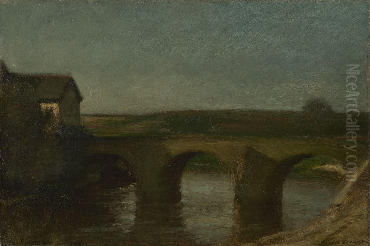 Bridge to L'Isle-Adam Oil Painting by Jules Dupre