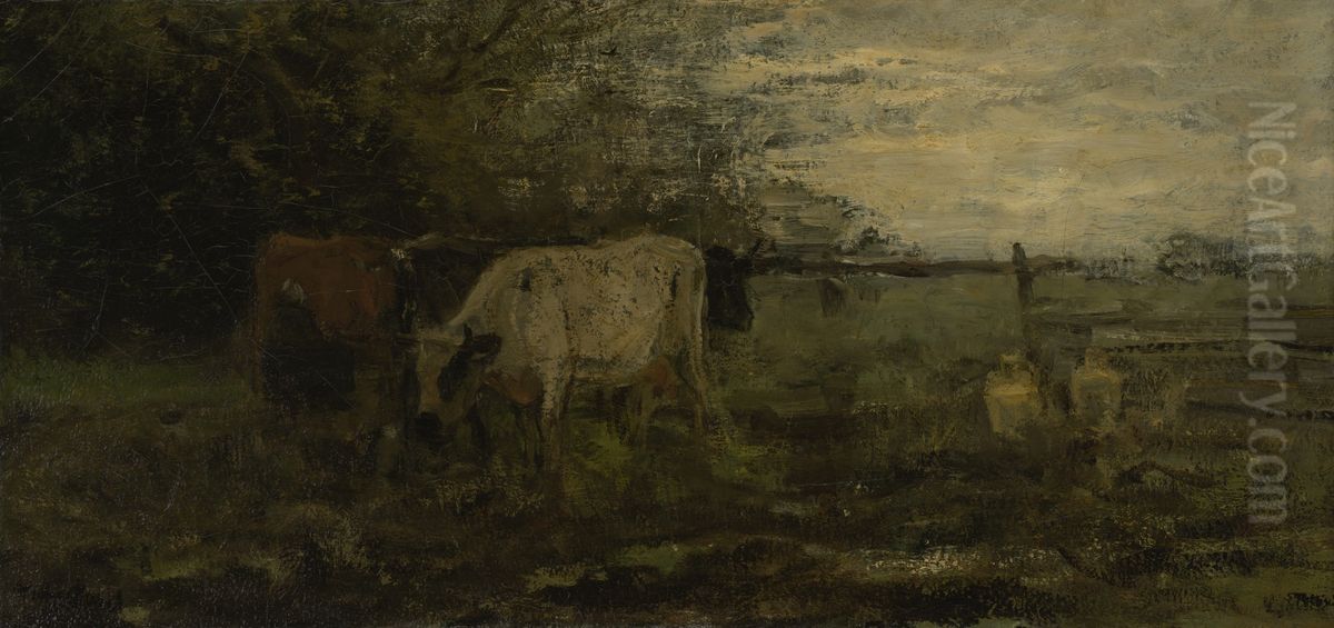 The milk-pound Oil Painting by Willem Maris