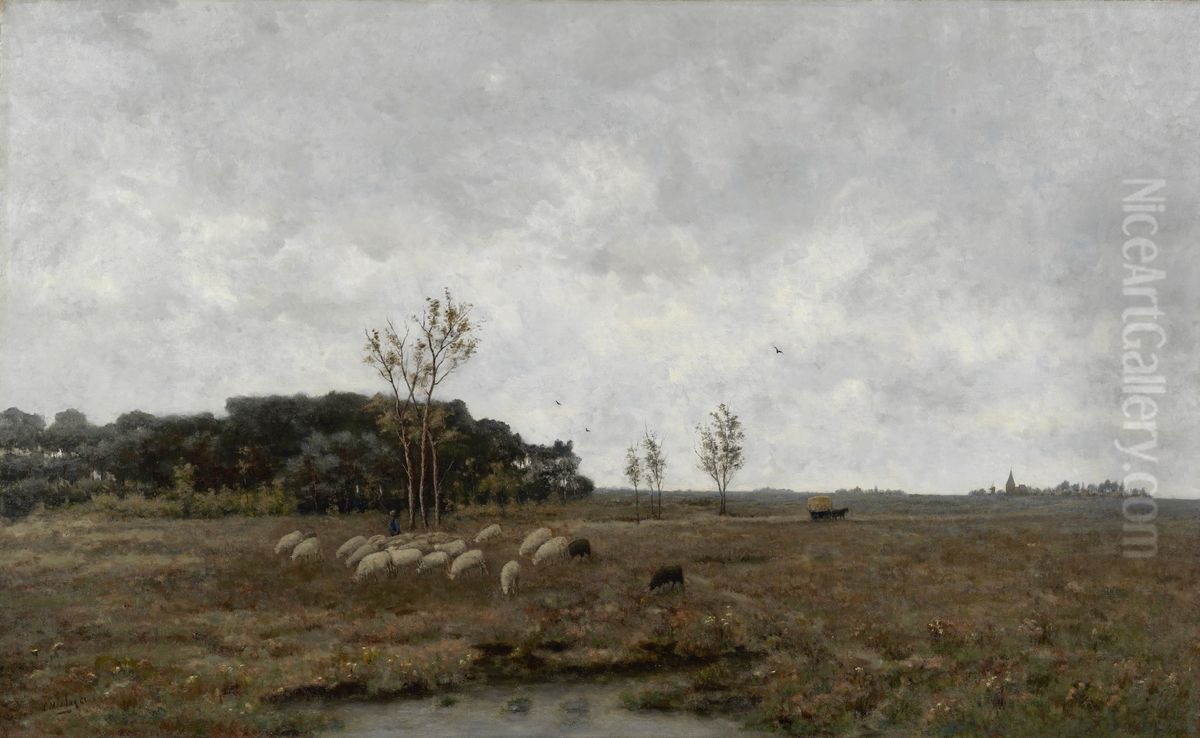 Heide bij Vries Oil Painting by Taco Mesdag