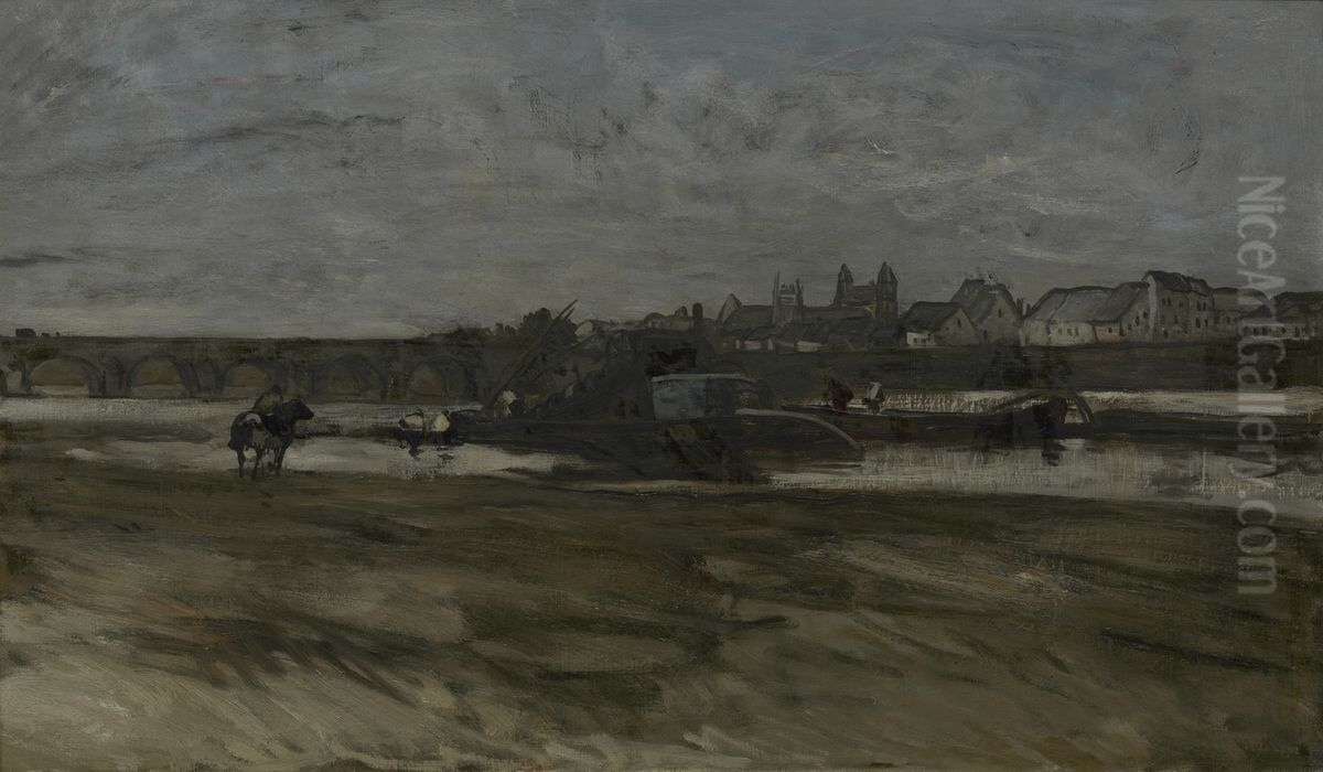 View of Maastricht Oil Painting by Willem Van Konijnenburg