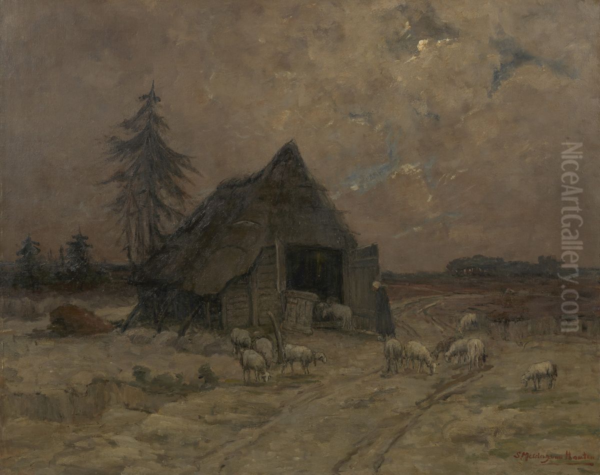 the heath of Bennekom Oil Painting by Sina Mesdag-van Houten