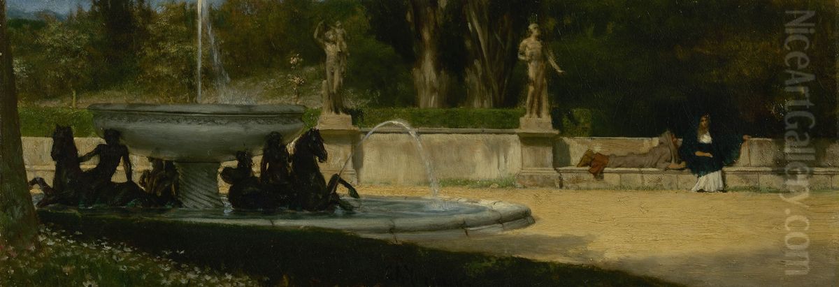Romeins park (Opus nr. CLXXXIV) Oil Painting by Lawrence Alma-Tadema