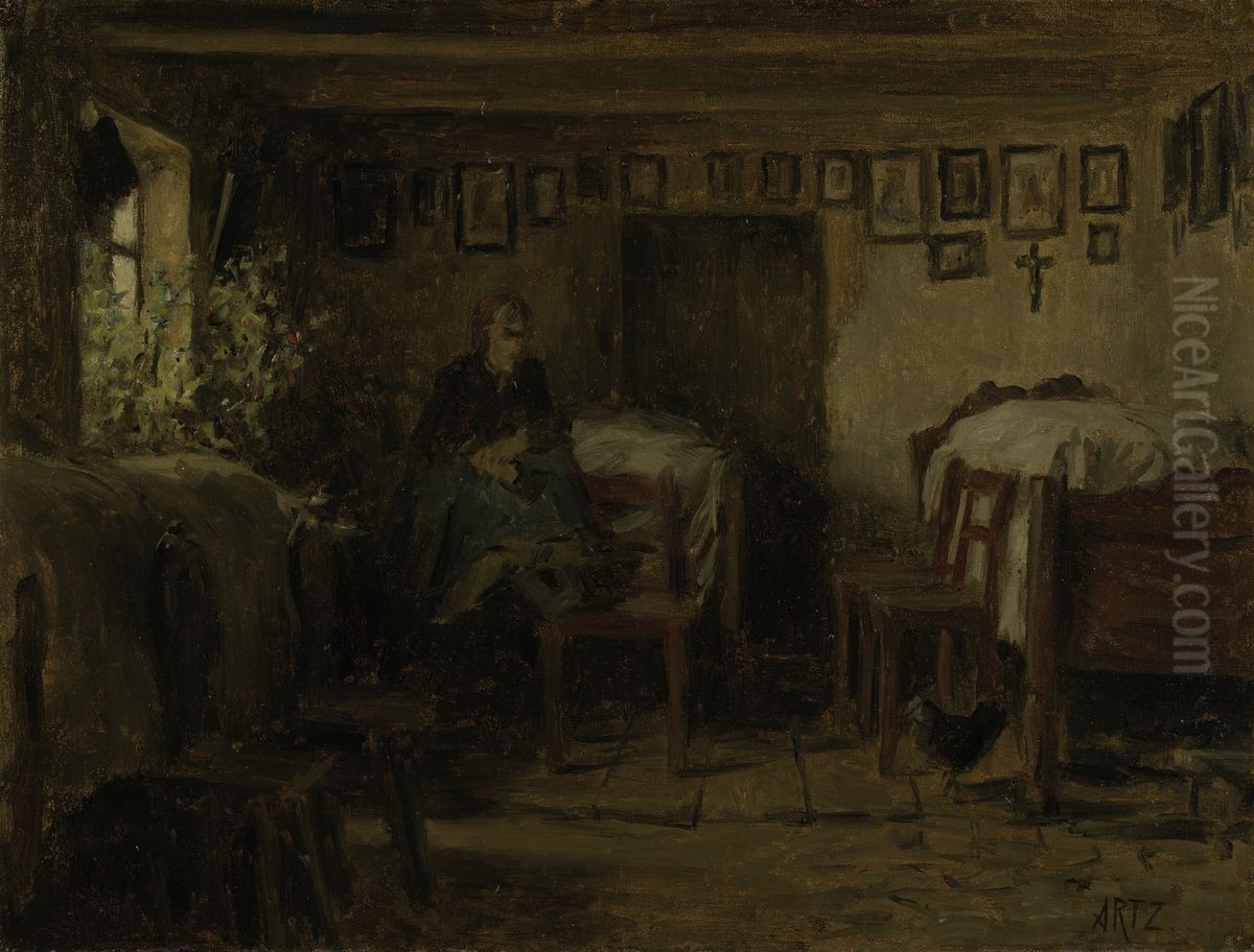 The widow Oil Painting by David Adolph Constanz Artz