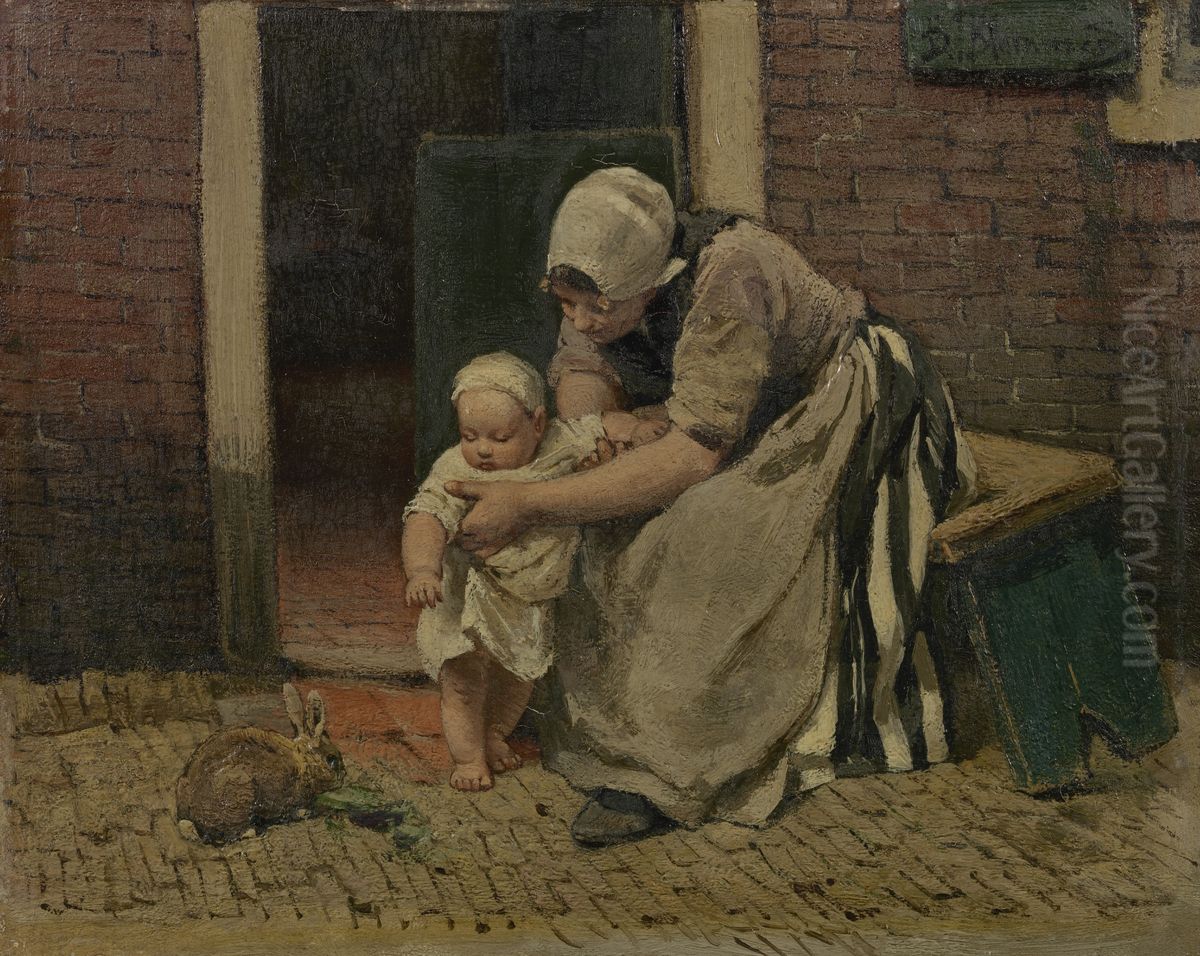 The little rabbit Oil Painting by Bernard Blommers