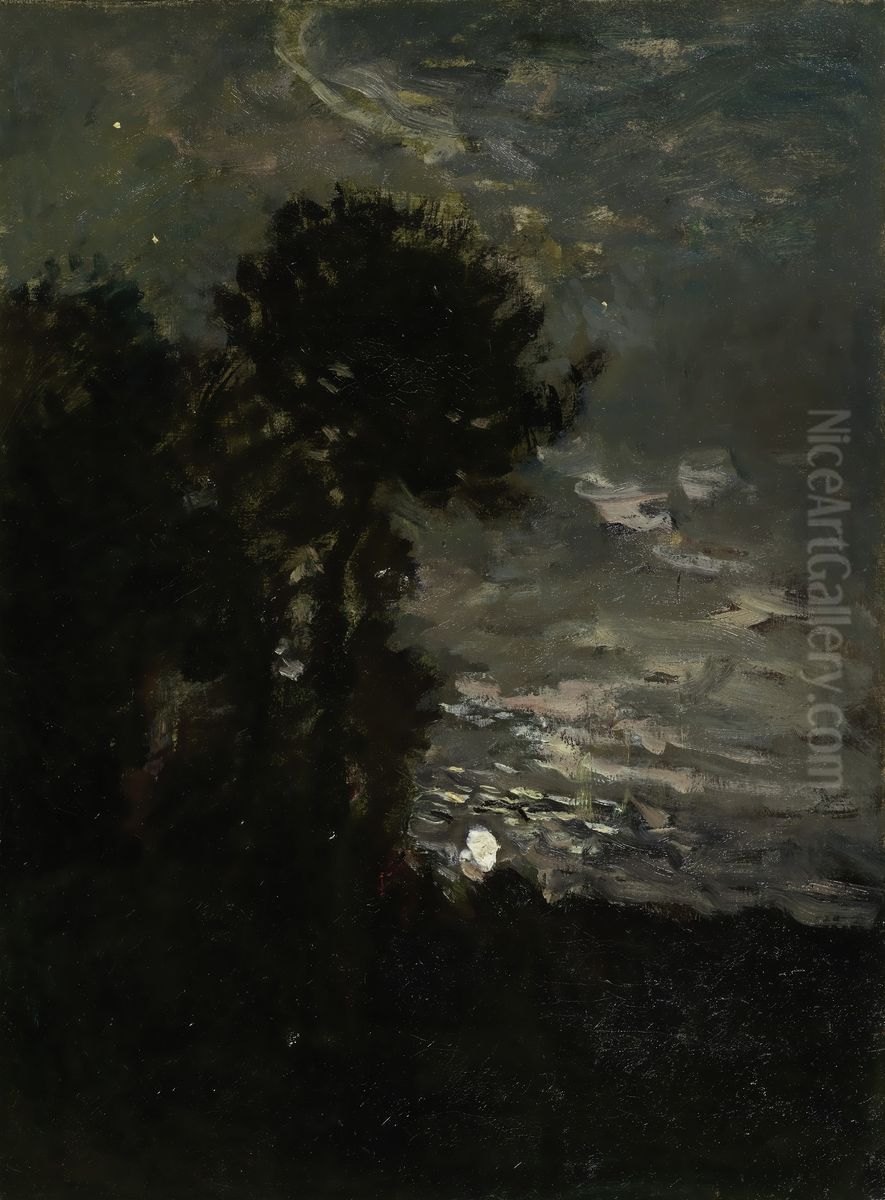 Maanlicht Oil Painting by Charles-Francois Daubigny