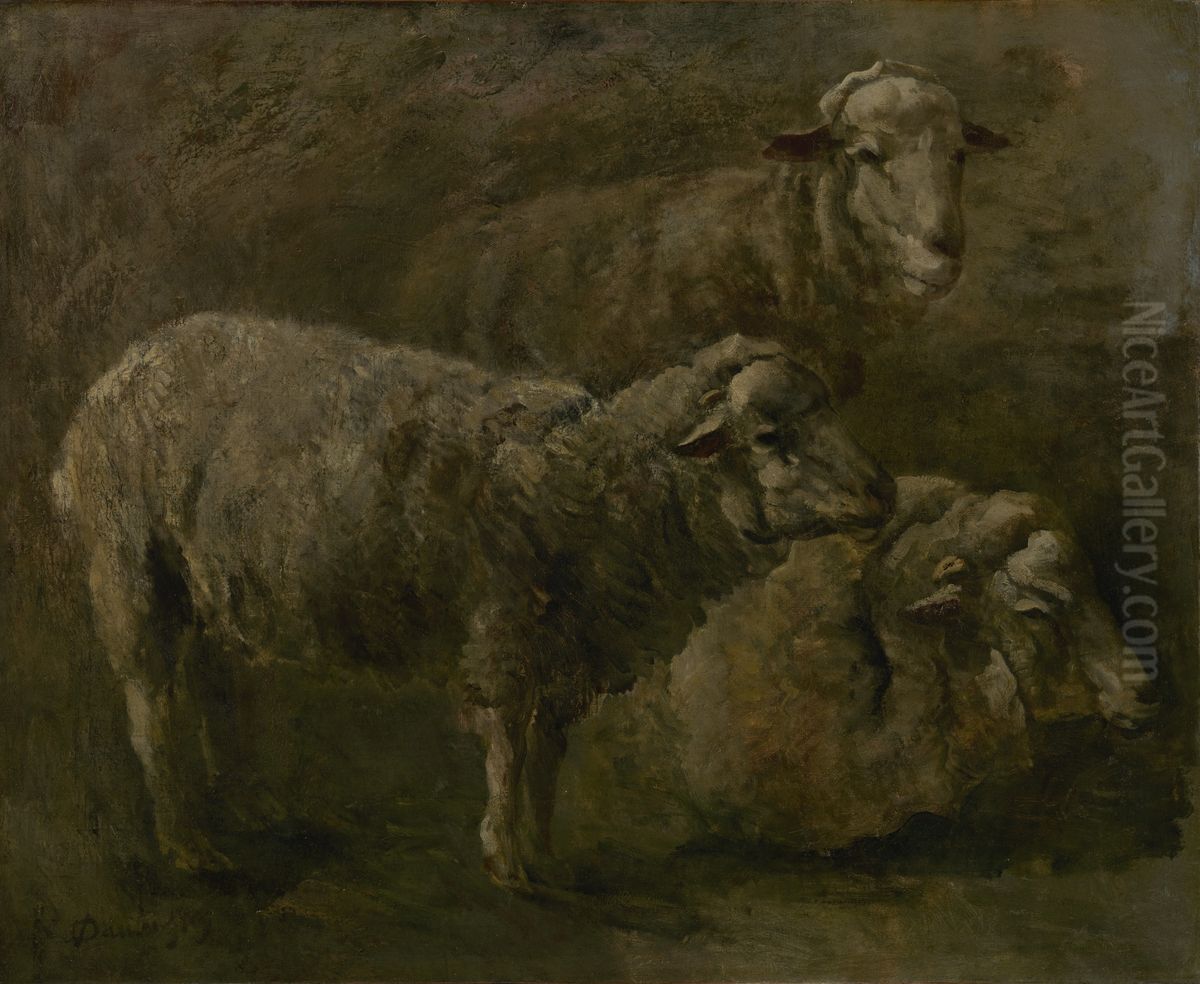 Schapen Oil Painting by Charles-Francois Daubigny
