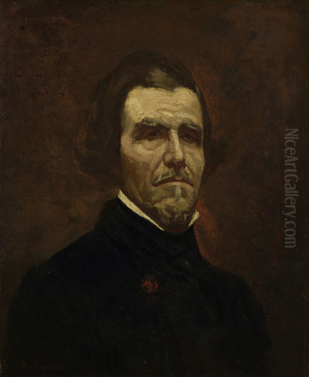 Portrait of  Eugene Delacroix Oil Painting by Pierre Petit