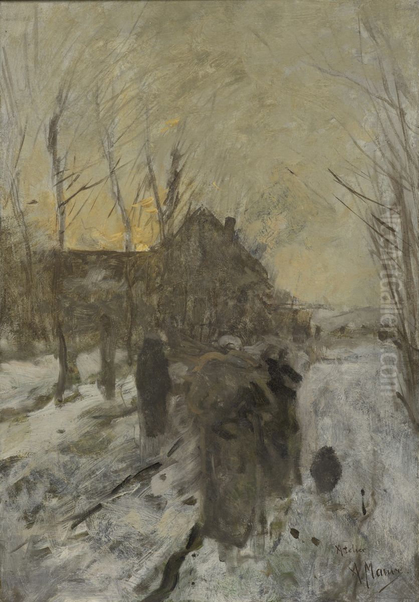 Winter Oil Painting by Anton Mauve