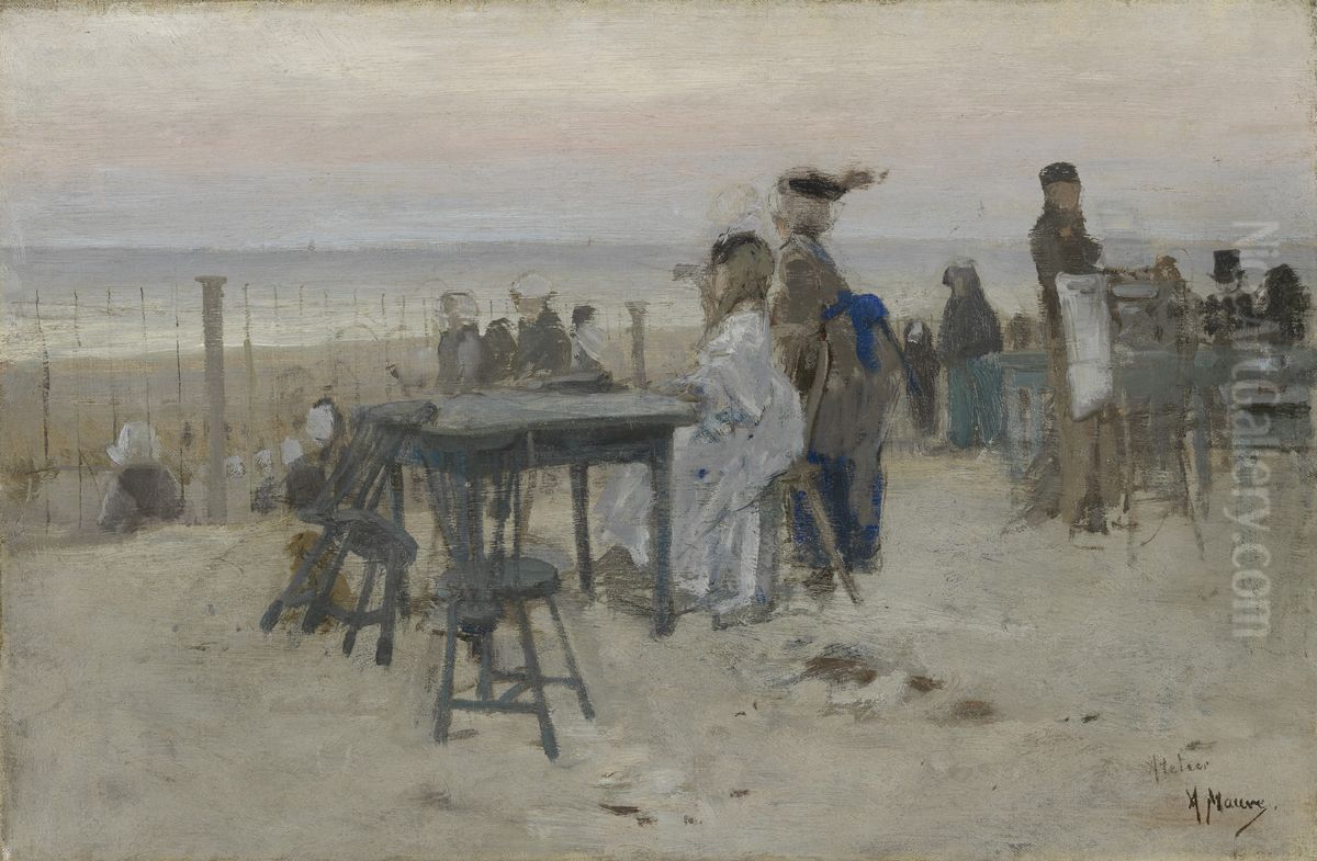 At Scheveningen Oil Painting by Anton Mauve