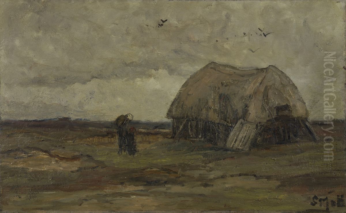 Cottage in Hattem Oil Painting by Sina Mesdag-van Houten