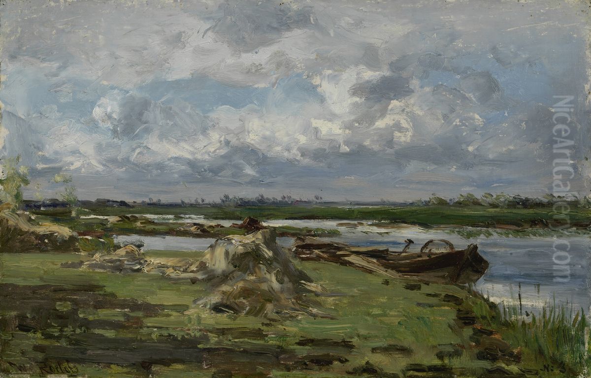 Plassen bij Kortenhoef Oil Painting by Willem Roelofs