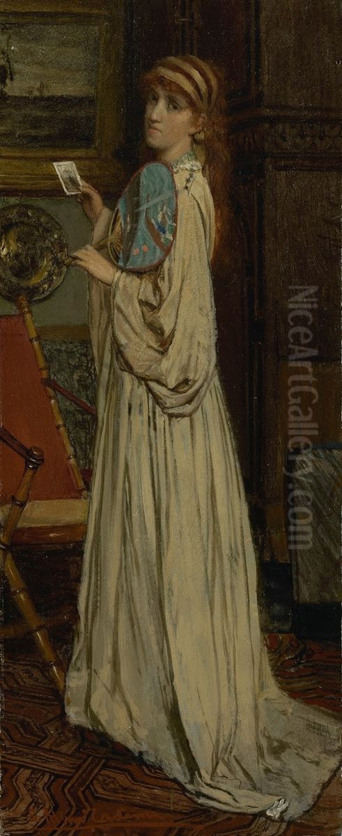 De vrouw van de schilder (Opus nr. XCIII) Oil Painting by Lawrence Alma-Tadema