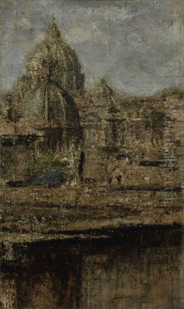 View of Rome Oil Painting by Antonio Mancini