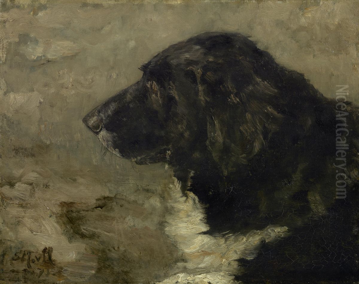Hondenkop: Nero Oil Painting by Sina Mesdag-van Houten