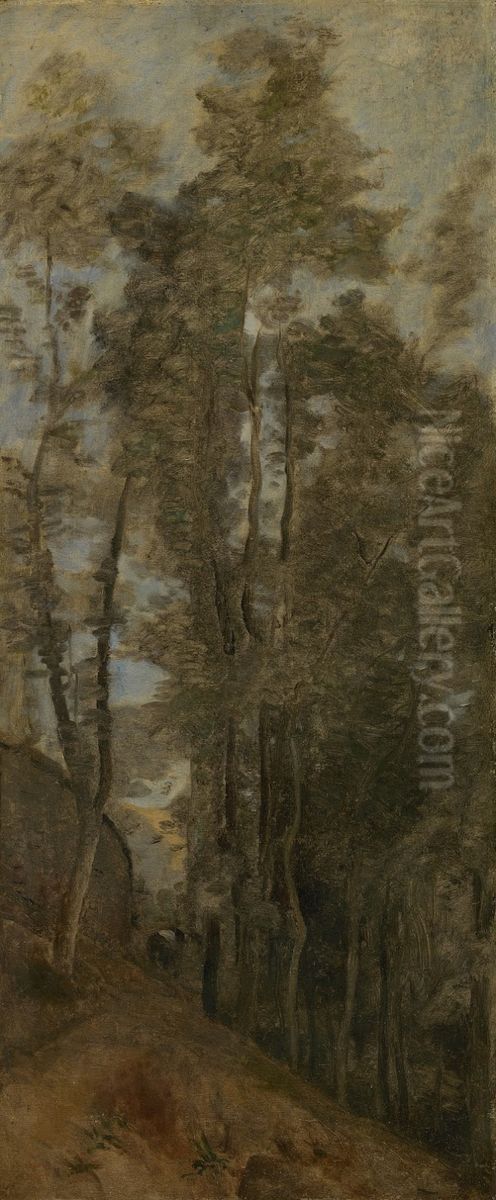 Herinnering aan de vestingwerken van Arras Oil Painting by Jean-Baptiste Camille Corot