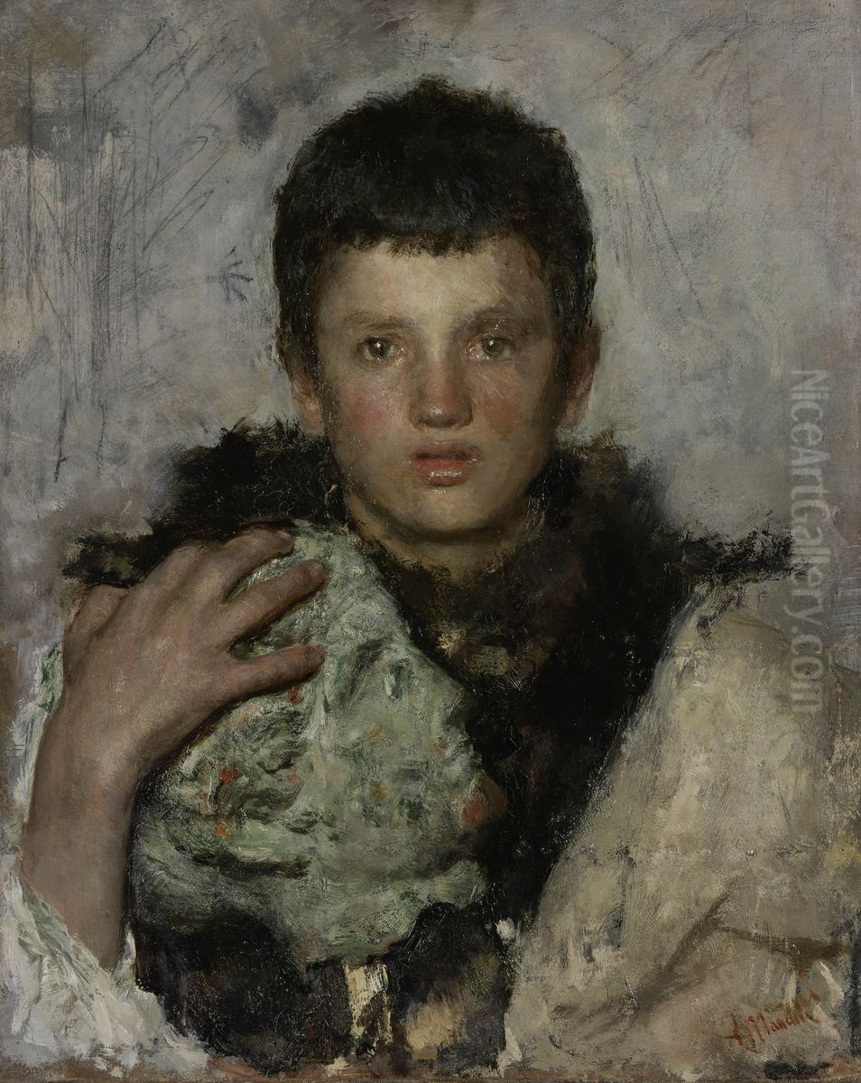 Het model Oil Painting by Antonio Mancini