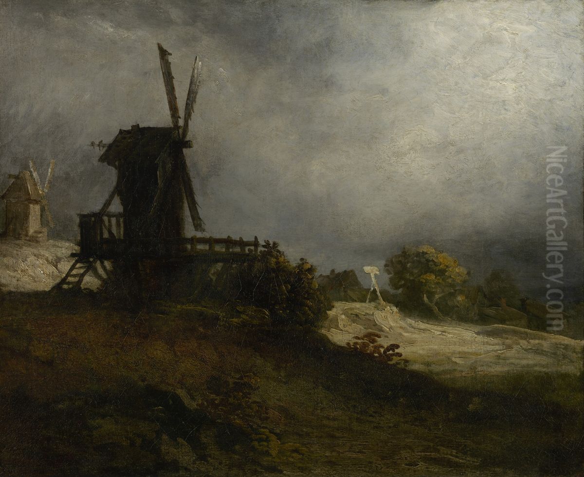 De windmolen Oil Painting by Georges Michel