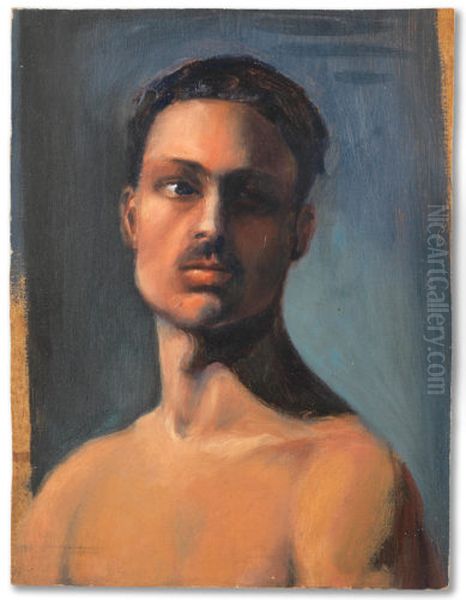 Portrait of Rihani Oil Painting by Kahlil Gibran