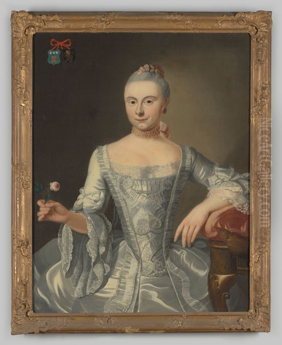 Portrait of Anna Maria Bouwens (1725-1814) Oil Painting by Pierre Frederic de la Croix
