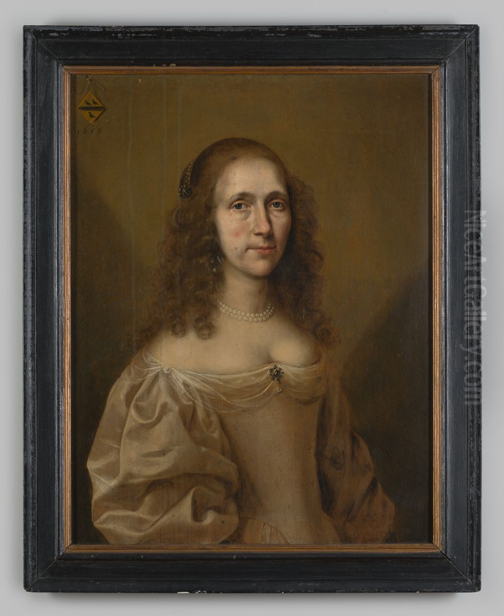 Portret van een vrouw Oil Painting by Geldersch Landschap en Kasteelen